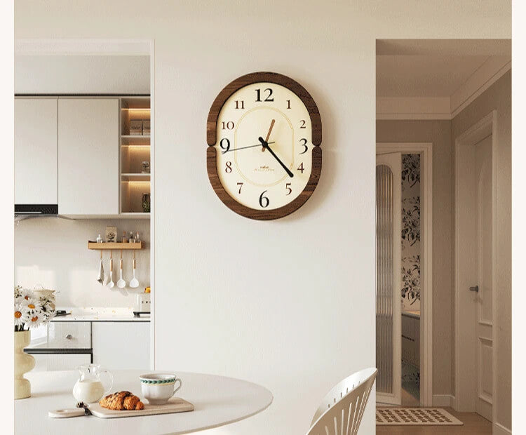 Horloge Murale Rétro Style Européen – Grand Cadran Rond Vintage Doré Avec Mécanisme Silencieux – Piles Incluses