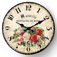 horloge-murale-vintage-senteurs-de-rose-style-ancien