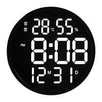 horloge murale scandinave en cercle digitale design noire