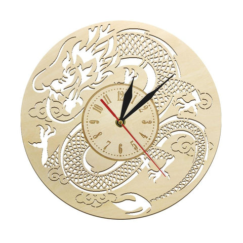 Horloge Bois Dragon Chinois | Horloge Mania
