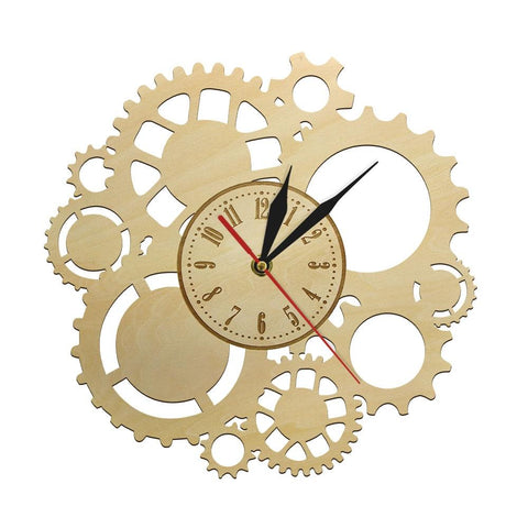 Horloge Bois Engrenage | Horloge Mania