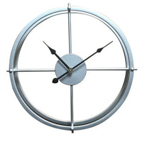 Horloge Industrielle Boussole Argentée | Horloge Mania