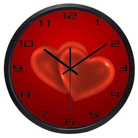 Horloge Moderne Deux Coeurs | Horloge Mania