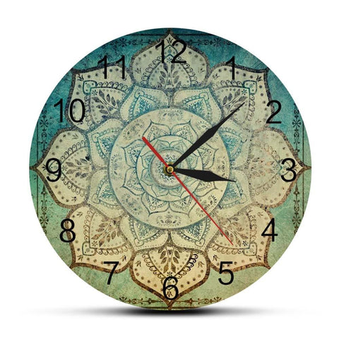 horloge murale chiffre indien sans cadre bleu