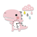 horloge murale enfant dinosaure rose