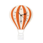 horloge murale enfant design montgolfiere de couleur orange