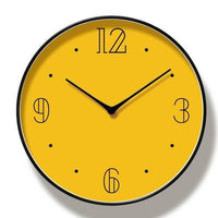horloge murale scandinave jaune moutarde minimaliste