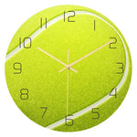 horloge murale balle de tennis jaune