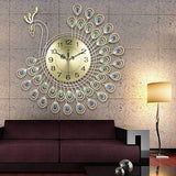 horloge murale design paon pour le salon