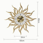horloge murale design soleil de diamètre 60 cm