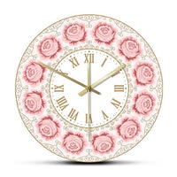 horloge murale style originale kitsch et kitch couleur rose vintage avec quartz pour décorative de cuisine