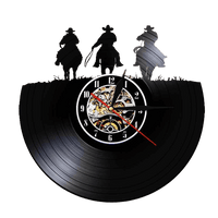 horloge murale vinyle western