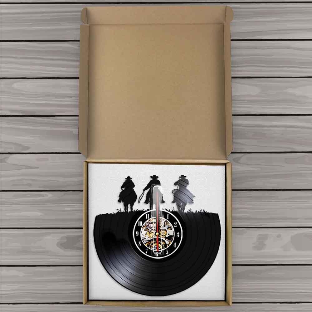 Horloge murale en forme de disque vinyle noir vintage - Art mural 3D - Design moderne - Pour bureau, bar, chambre - Décoration d'intérieur