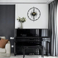 Horloge-murale-design-moderne-salon-noir-4