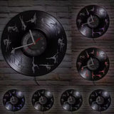 Horloge murale disque vinyle plein pole dance lumineuse 12 positions LED multicolores.