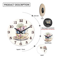 description de Horloge murale décorative représentant trois tasses 