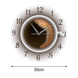 Dimensions et diamètre de 30 cm de l'horloge murale cuisine café au lait