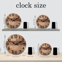 les diamètres de l'horloge murale cuisine en bois rustique 