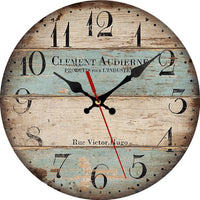 horloge-ancienne-murale-vintage-bleu-beige-rouille