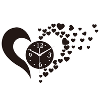 Horloge Murale Coeur Stickers