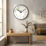L'horloge murale art moderne chiffres coloré cadran noir 30cm allie un design abstrait et contemporain à un diamètre idéal de 30 centimètres pour habiller vos murs avec style dans le salon de la maison