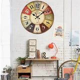 Horloge Murale Bois Vintage Colorée