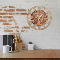 horloge-murale-bois-arbre-de-vie-bureau