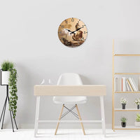 Horloge murale Bouddha Sakyamuni avec fleur de lotus blanche, fond beige éclatant aux nuances douces, décoration spirituelle pour yoga et bien-être, 30, 35 ou 45 cm, idéale pour bureau