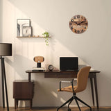 Horloge murale en bois pour cuisine moderne sans cadre au-dessus d'un bureau