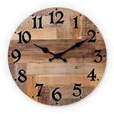 Horloge murale en bois cuisine rustique et silencieuse au design vintage