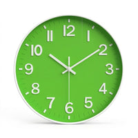 Horloge murale cuisine verte avec cadran vert clair et chiffres blancs ronde de 30 cm style décorative moderne