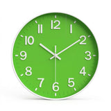 Horloge murale cuisine verte avec cadran vert clair et chiffres blancs ronde de 30 cm style décorative moderne