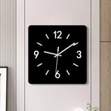 horloge murale design en forme carré de 30 cm noir et blanc