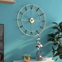 horloge-murale-design-industrielle-decorative-or-dore-4
