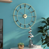 horloge-murale-design-industrielle-decorative-or-dore-4