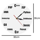 Schéma des dimensions de 30 cm de diamètre pour l'horloge murale informatique