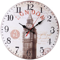 Horloge murale London vintage avec Big Ben et inscription London sur le cadran, décoration inspirée de l’Angleterre et de la capitale britannique.