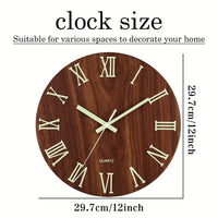Schéma des dimensions de 30 cm de diamètre pour l'horloge murale moderne chiffre romain.