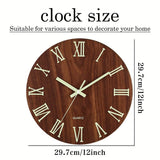 Schéma des dimensions de 30 cm de diamètre pour l'horloge murale moderne chiffre romain.