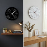 horloge murale style originale cercle radian modele blanc ou noir sur le mur d'une maison