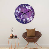 Horloge Murale Violette avec Papillons