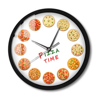 Horloge murale pizza italienne pour cuisine 30 cm avec cadran LEd Lumineux