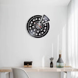horloge- murale pizza vinyle 30 cm ronde dans la cuisine sur le mur