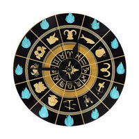 Horloge murale signes astrologiques noire avec les 12 signes du zodiaque et symboles astrologiques