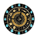 Horloge murale signes astrologiques noire avec les 12 signes du zodiaque et symboles astrologiques