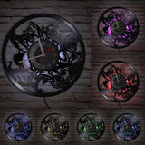 Horloge murale lumineuse avec hache viking et drakkar éclairage LED