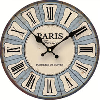 horloge murale vintage fonderie de cuivre paris france bleu et gris