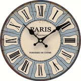 horloge murale vintage fonderie de cuivre paris france bleu et gris