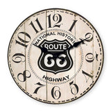 horloge murale style vintage avec logo de la route 66 au usa