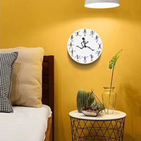 Horloge murale squelette ronde blanche silencieuse et décorative pour maison bureau ou chambre d’enfant dans la chambre